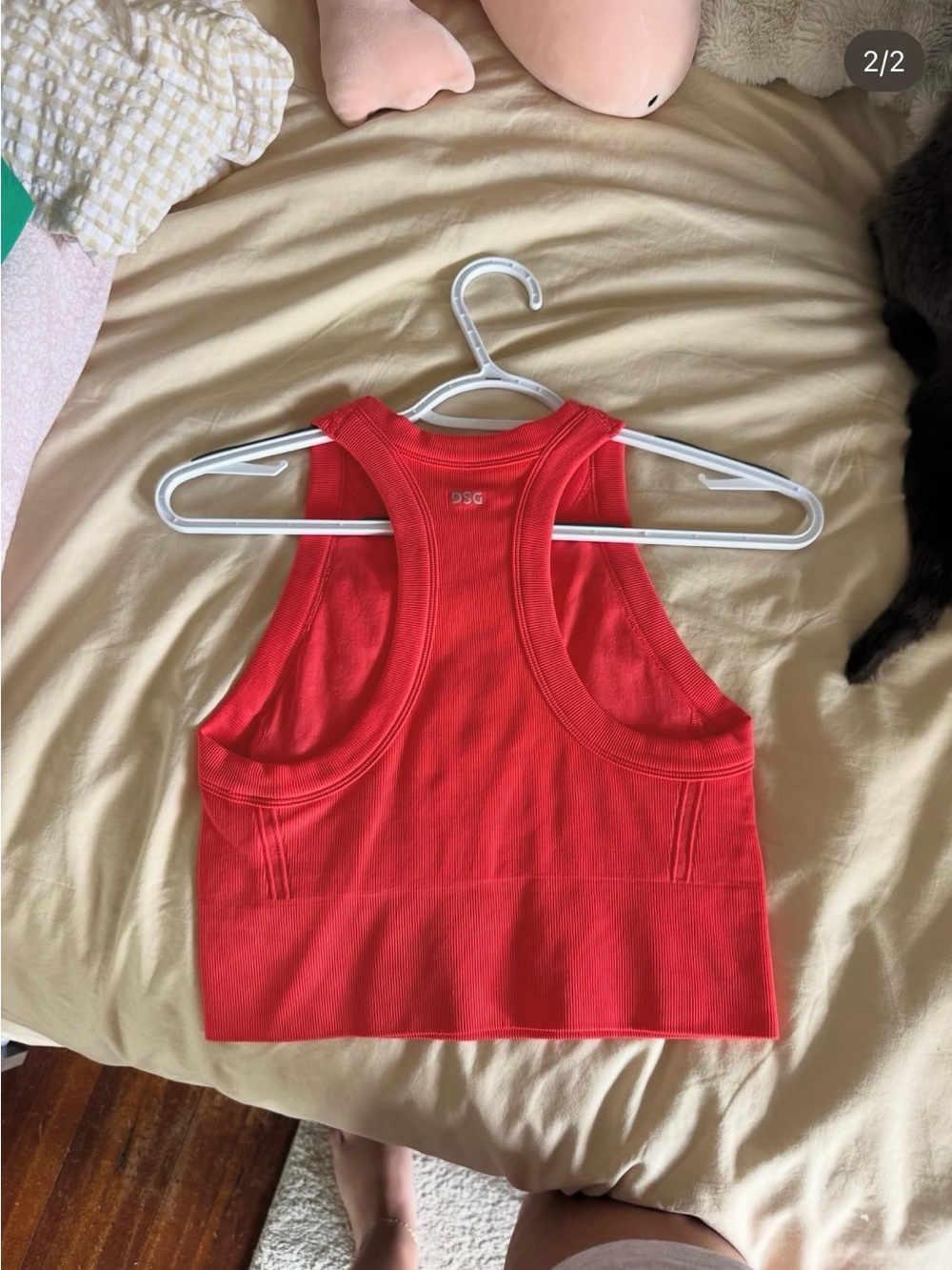 DSG Red Ribbed Cropped Tank - Picture 2 of 2